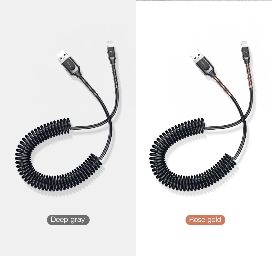 Baseus USB кабель выдвижной пружинный кабель для iPhone X XS Max XR 8 7 6 Plus Быстрая зарядка зарядное устройство кабель для передачи данных провод шнур адаптер