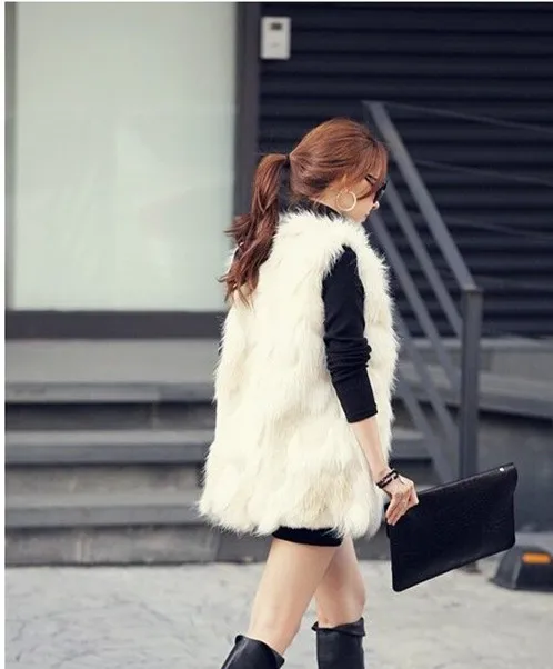 Женский жилет из искусственного меха 2019 женские зимние меховые пальто длинный