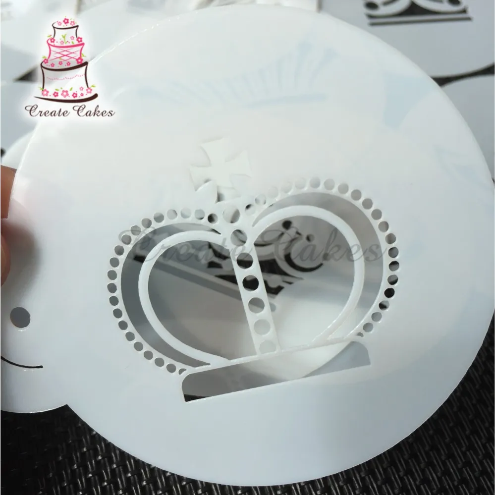 11 шт./компл. декоративный трафарет для кофе в виде короны выпечки пластиковый