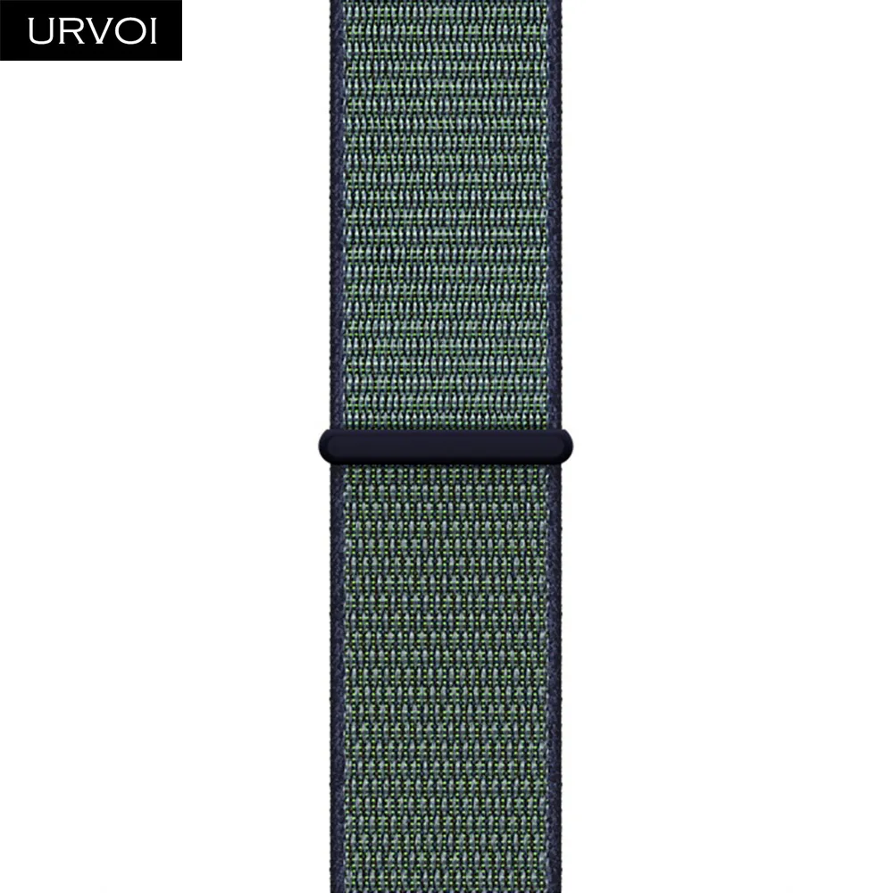Midnight fog Спортивный ремешок URVOI для apple watch, серия 5, 4, 3, ремешок для iwatch, воздухопроницаемый, застежка-крючок, тканый нейлон, 40 мм, 44 мм - Цвет ремешка: Midnight fog