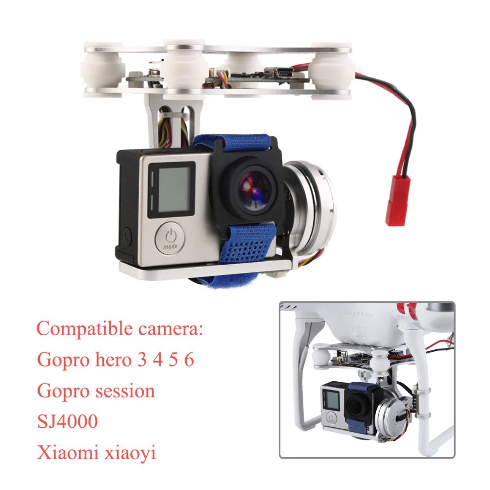 Gopro3 4 5 6 Sj4000 легкий 2 осевой бесщеточный карданный каркас с BGC Board 2804 140kv мотор для RC