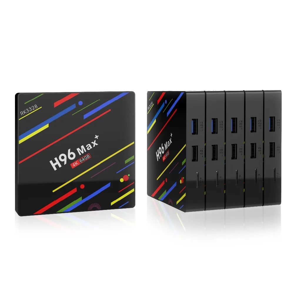 H96 MAX Plus Android TV Box RK3328 четырехъядерный 8 1 4 Гб RAM 64 ROM 2 4G/5G WiFi USB3.0 ATV Голосовое