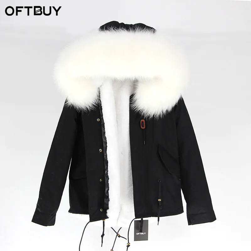 12 Бренд OFTBUY, черные парки, зимняя куртка, пальто, женская парка, пальто с натуральным мехом, натуральный большой мех енота, воротник, теплая плотная верхняя одежда - Цвет: 12