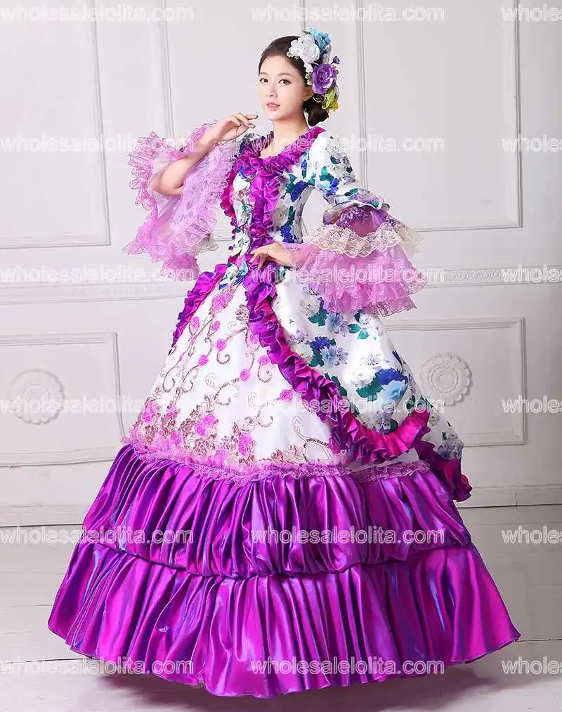 Новое платье для бала маскарада с цветочным принтом Южная рококо Белль