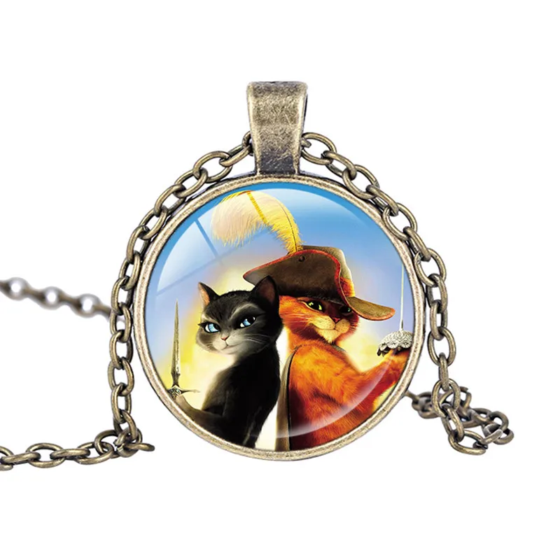 Кот в сапогах анимация мультфильм ожерелье очарование сказка кот кулон из фильма