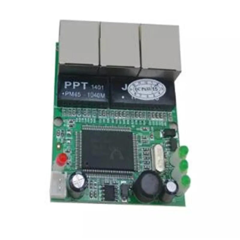 OEM switch mini 3 port ethernet 10 / 100mbps rj45 network hub pcb module board for system integration | Компьютеры и офис