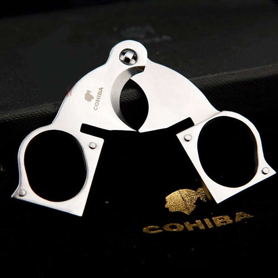COHIBA сигары резак двойные лезвия Нержавеющая сталь металлические карманные гаджеты Zigarre сигаретный нож кубинская курительная гильотина ножницы