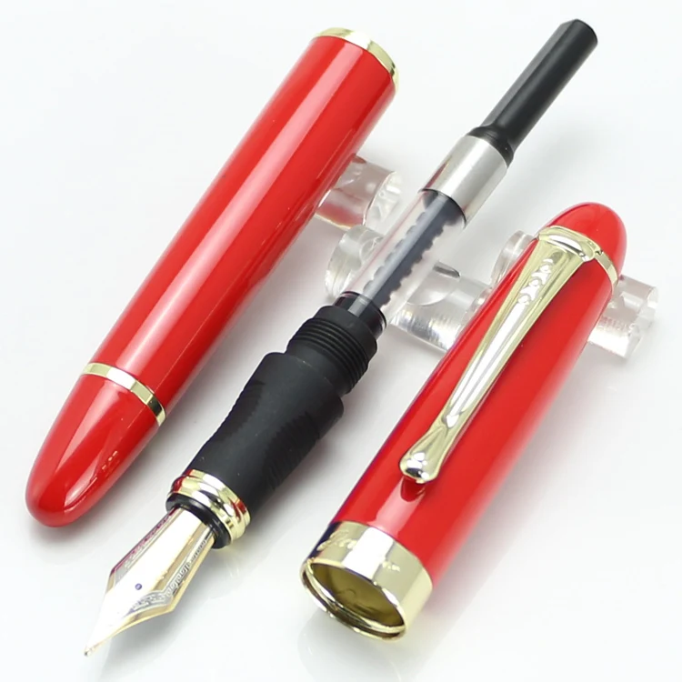 Ручка перьевая JINHAO X450 роскошная черная с золотом 18kgp перо широким основанием 22