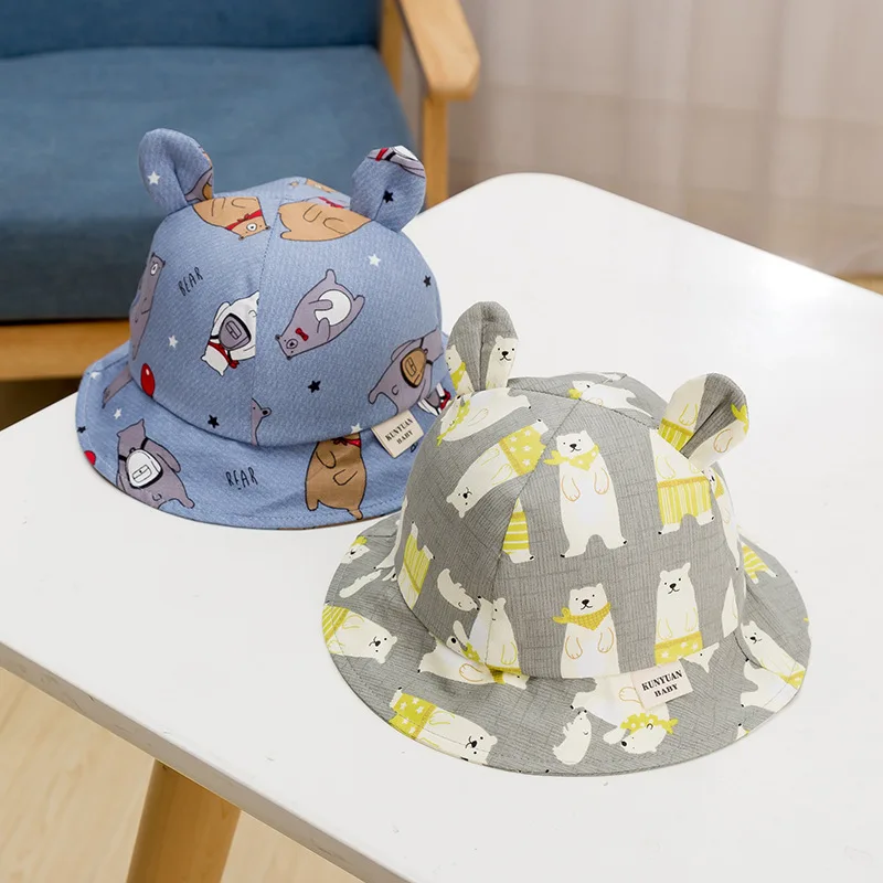 Милая детская шапочка с ушками для девочек и мальчиков Хлопковая мультяшным