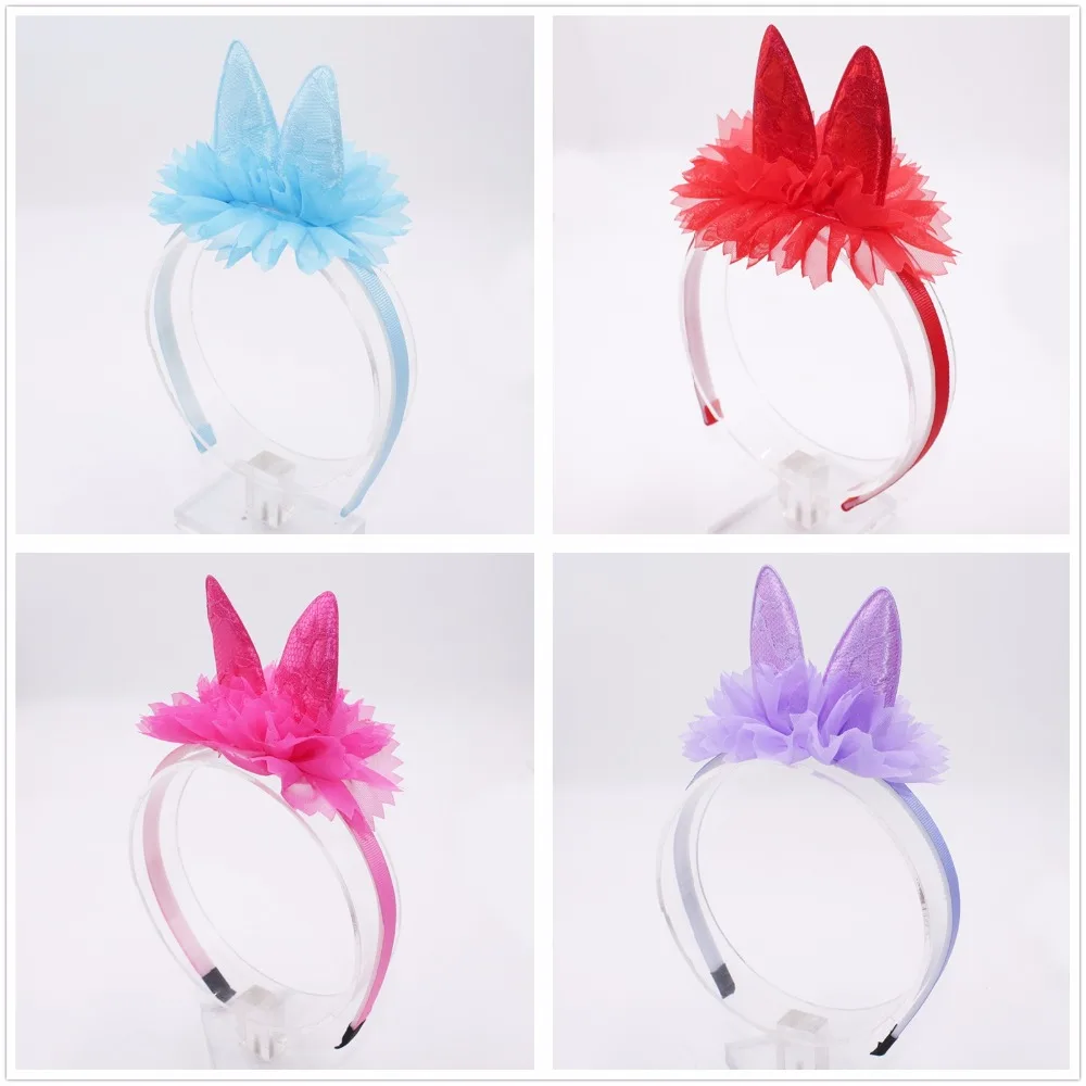 

Cut Lace Cat Ear Hair Band Children Plush Rabbit Ears Headband Headwear Party Prom Women Hair Accessories Girls Hair Band