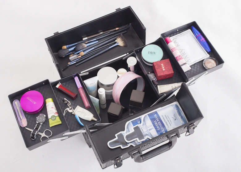 Коробка для хранения косметики хорошего качества черного цвета органайзер