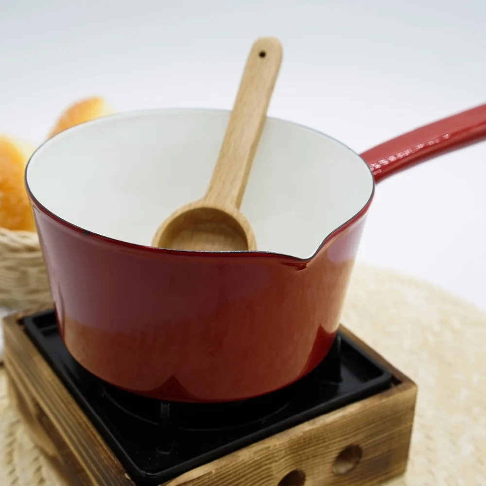 Эмалированный горшок с одной ручкой молочный для детского питания | Дом и сад