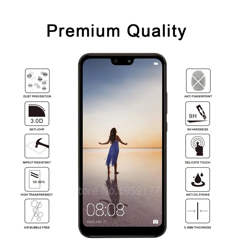 2 шт закаленное стекло для Huawei P20 Lite защита экрана P20Lite полное покрытие|glass for