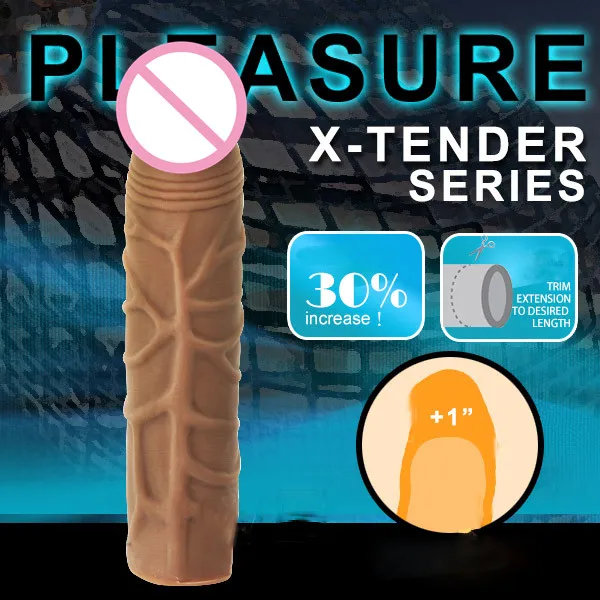 100% медицинский силиконовый увеличитель пениса удлинитель мягкий рукав для секс