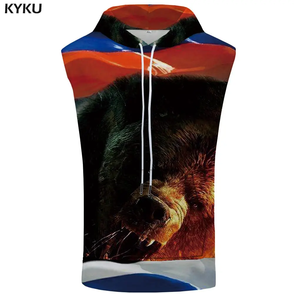 Tank Top 06 Бренд KYKU, толстовка без рукавов с черепом, хип-хоп пальто, панк рубашка, рок бодибилдинг, пистолет, толстовка, жилет, Мужская одежда, мужская 3d печать - Цвет: Tank Top 06