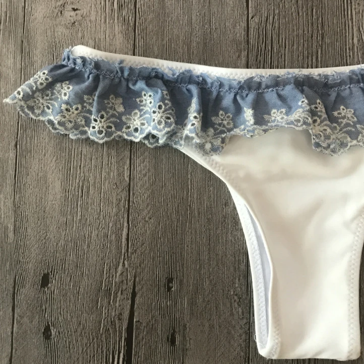 Сексуальные печатные бикини кружева печати Bandeau Бразильский Холтер Купальник с