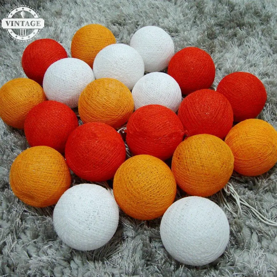 Vintageii Hallowmas гирлянда ватный шар light20bacles/набор 3 м оранжевый тон закат праздник