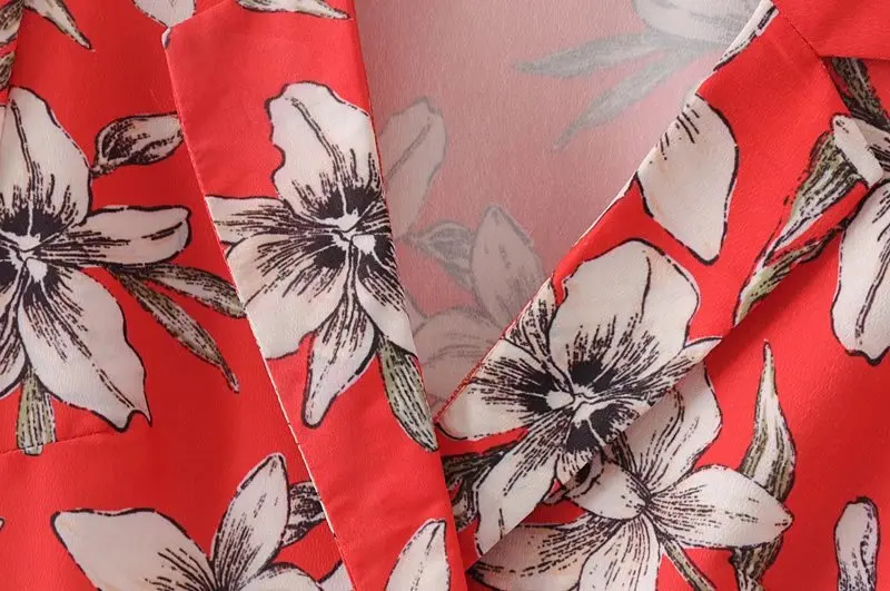 OMCHION Blusa Feminina лето 2018 В шеи Цветочный принт с бантом Рубашка нерегулярные короткий