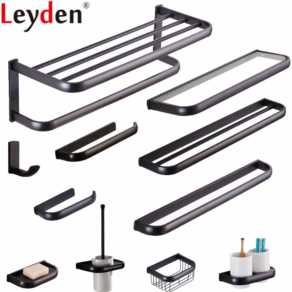 

Leyden ORB Toilet Paper Holder Towel Bar Bath Robe Hook Wall Mounted Solid Brass Towel Hanger Bathroom Accessories Set