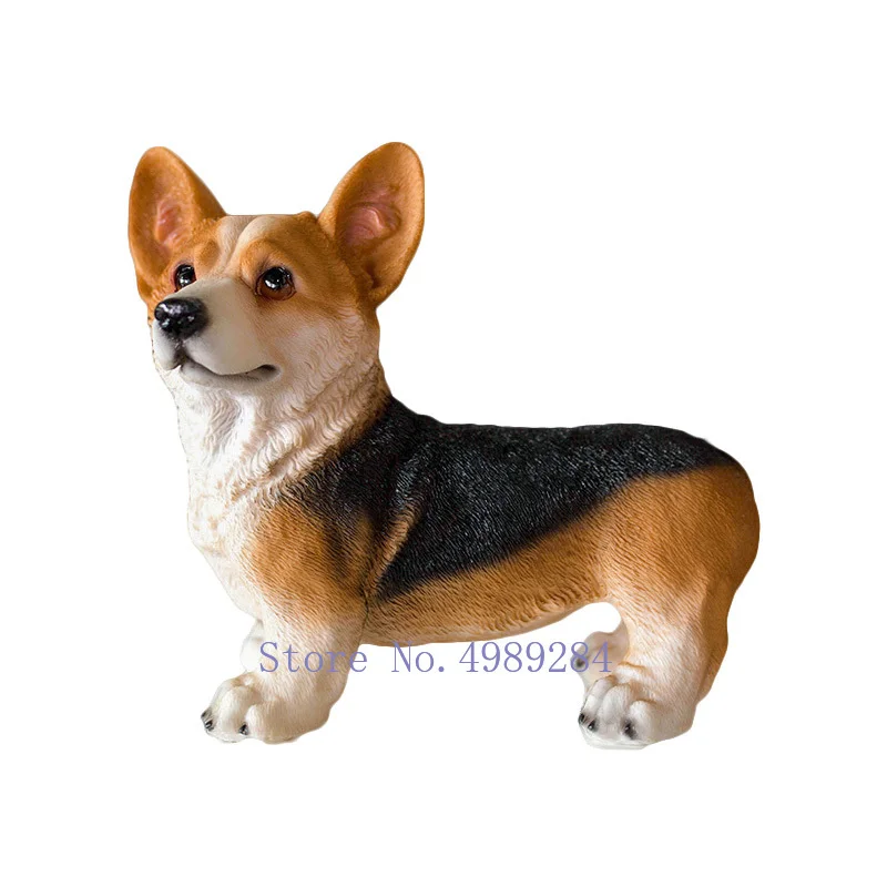Garden courtyard Decorative ornaments Resin Simulated animal dog Corgi lovely Modern home decoration Display crafts artificial | Дом и сад