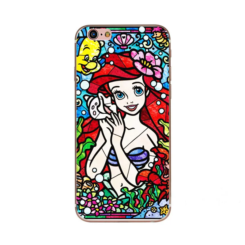 Phone Case For iPhone 7 Plus iphone 8 Cute Snow White Princess Ariel Mermaid Cartoon Cover Shell Fundas Capa Coques |