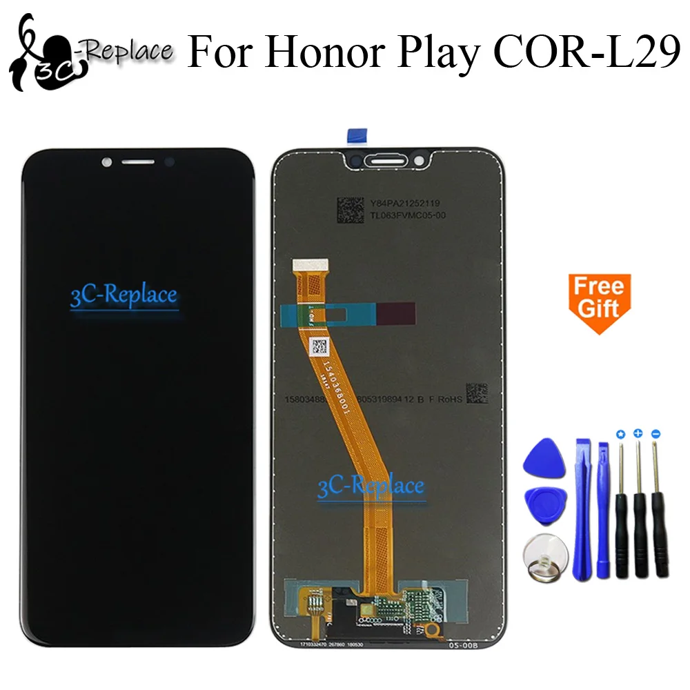 100% протестированный черный/белый 6 3 дюймов новый для Huawei Honor Play COR-L29 ЖК-дисплей +
