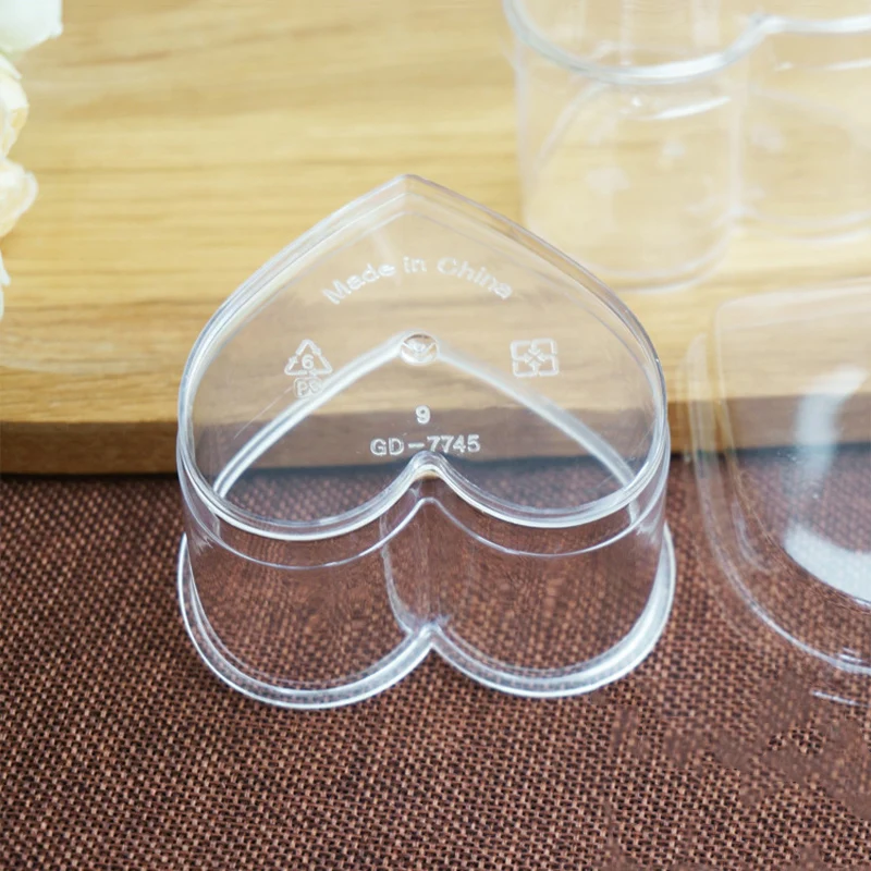 50 шт. в форме сердца Пластик чашки лоток для Мусса Пудинг Желе Тирамису