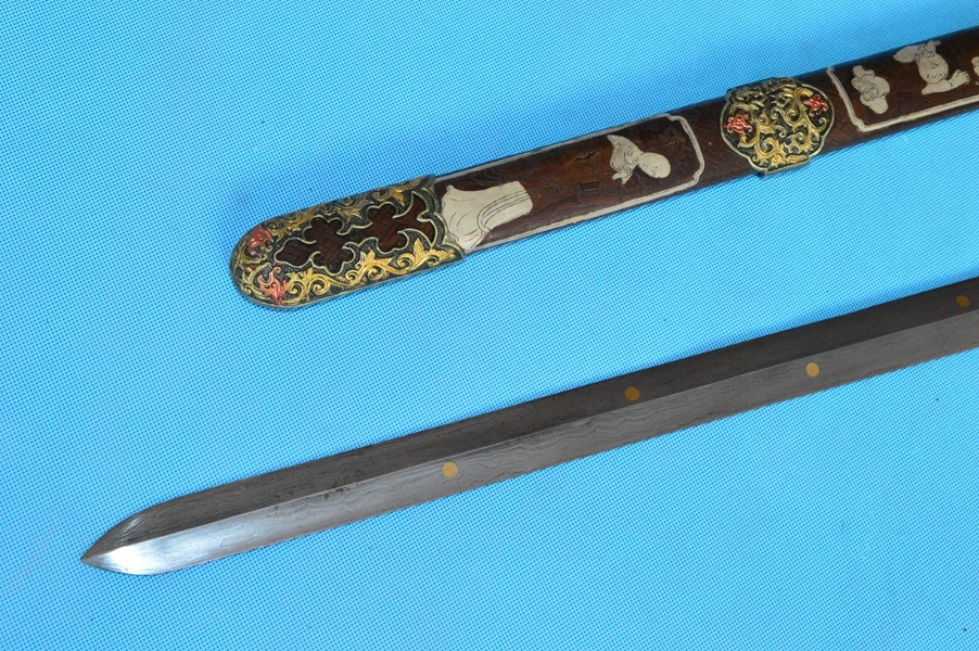 Винтажный меч для Кунг Фу самурайский нож Катана заточенный Дамасская сталь