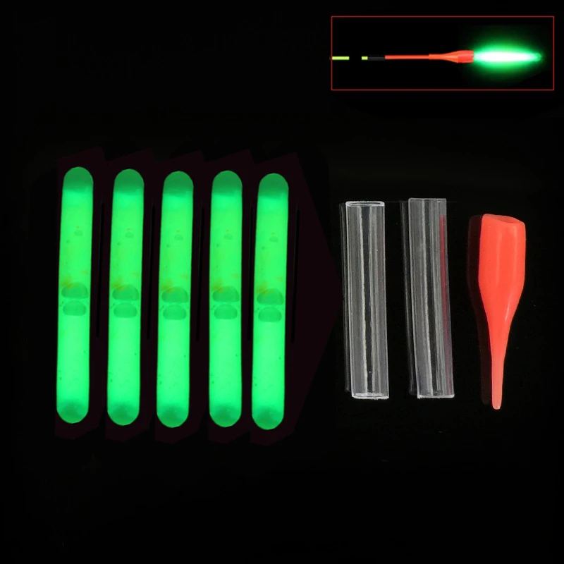 5 шт./лот 3x25 мм силиконовый светящийся поплавок для рыбалки флуоресцентный свет