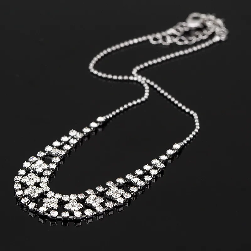 2016 Мода Мерцающий Ожерелье + Серьги Заказунаша Свадьба Невеста Украшения