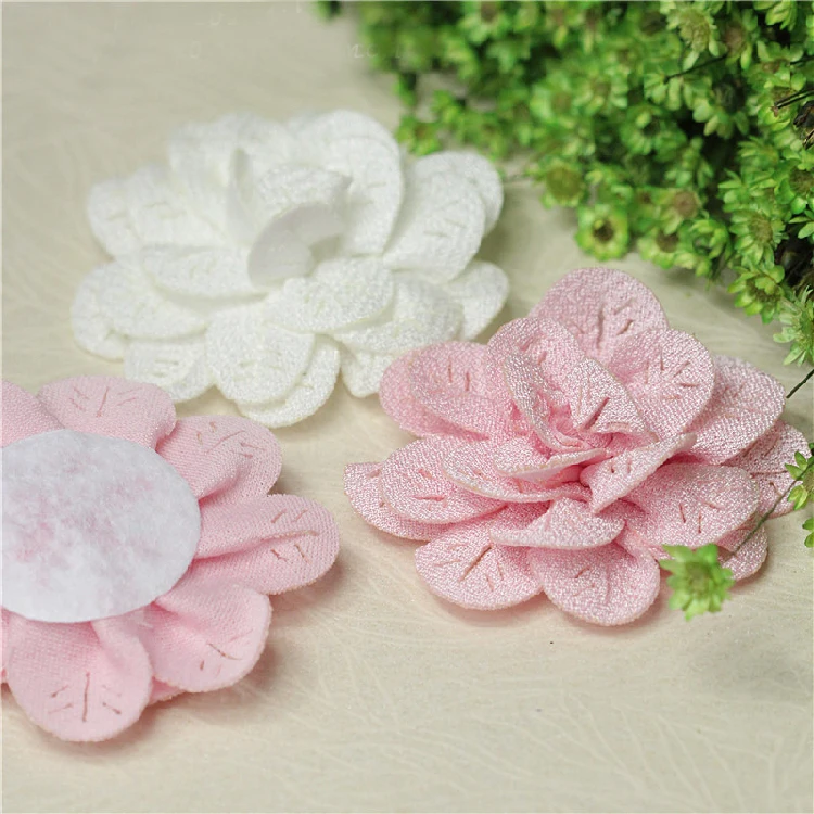 5 шт./лот 6 см белый розовый искусственный цветок аксессуары для одежды ручной