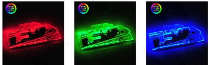 RGB 12v 4pin Light Bykski N-GV1080TIG1-X GPU водоблок для GIGABYTE GTX 1080 Ti Gaming OC 11G, охлаждаемый, VGA кулер, поддержка синхронной материнской платы - Цвет лезвия: RGB 12v 4pin Light