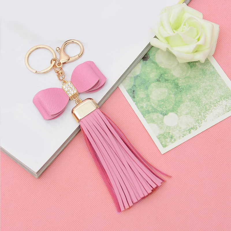 Милая искусственная подвеска с бантом брелки из сплава женская бижутерия для
