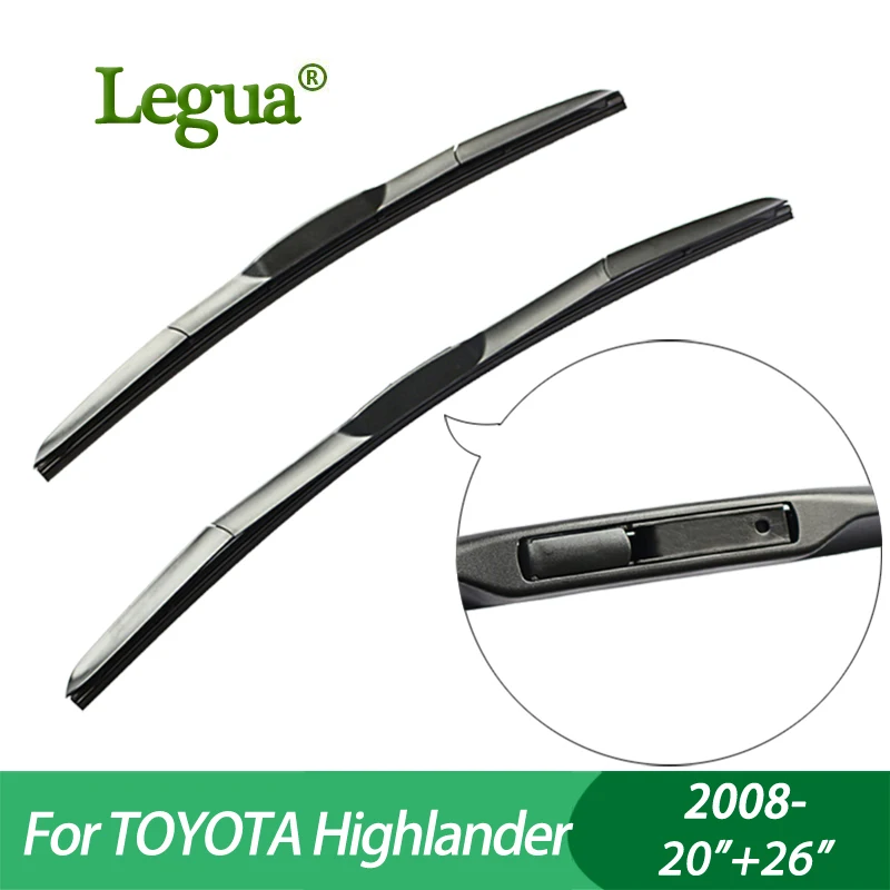 Legua Wiper blades For TOYOTA Highlander (2008-) 20&quot+26&quot car wiper Hybrid type Rubber Windscreen Wipers Car accessory | Автомобили