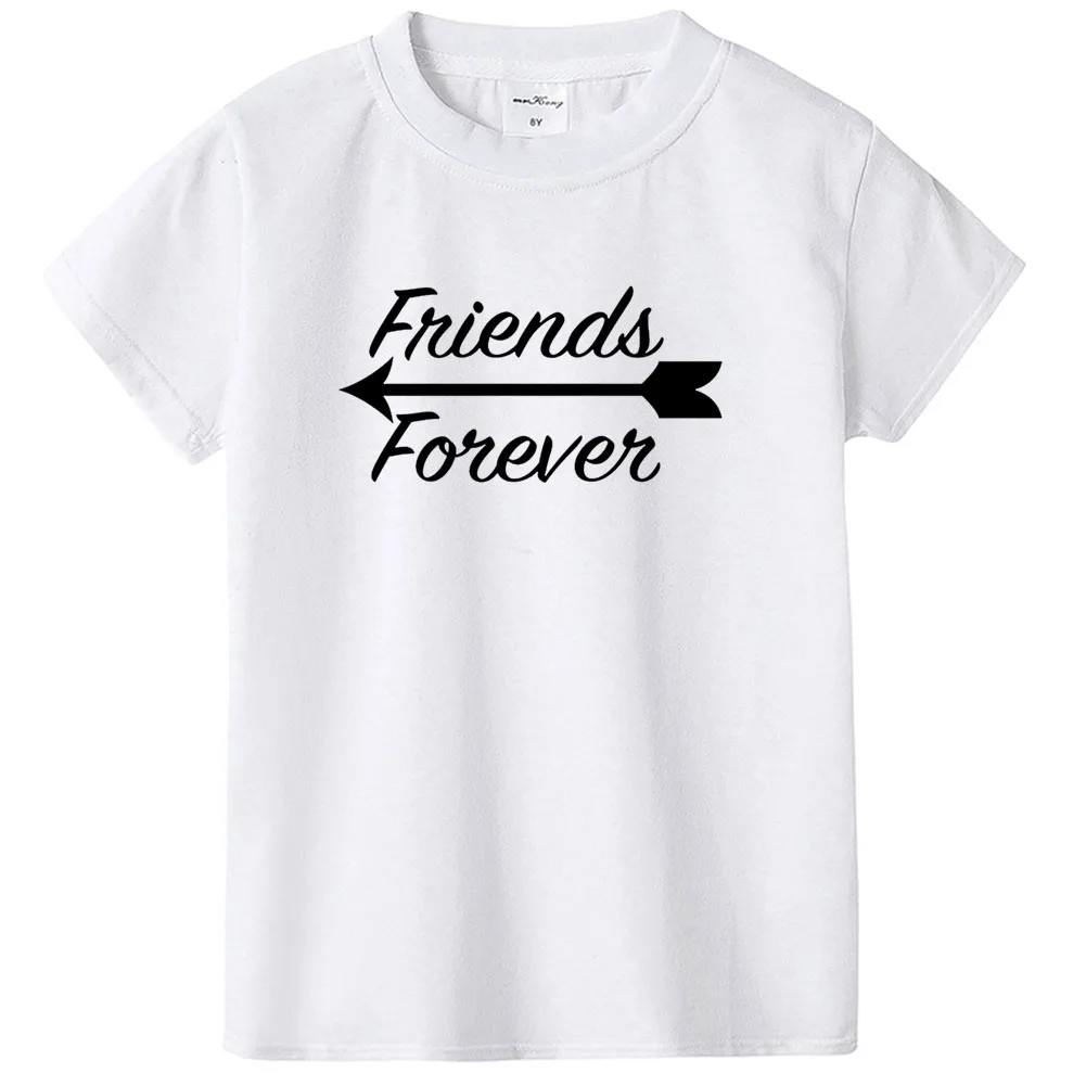 Футболка детская с коротким рукавом рубашка надписью Born Together & Friends Forever White топ