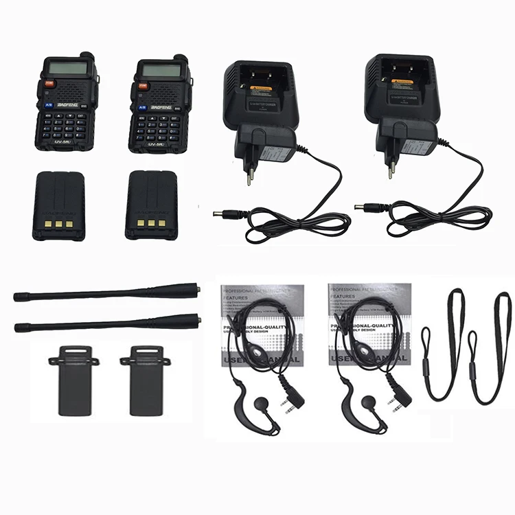 2 шт. Baofeng UV-5R ham радио гарнитуры рация 10 км для двухсторонней радиостанции двухдиапазонный УКВ мобильный uv5r CB amador