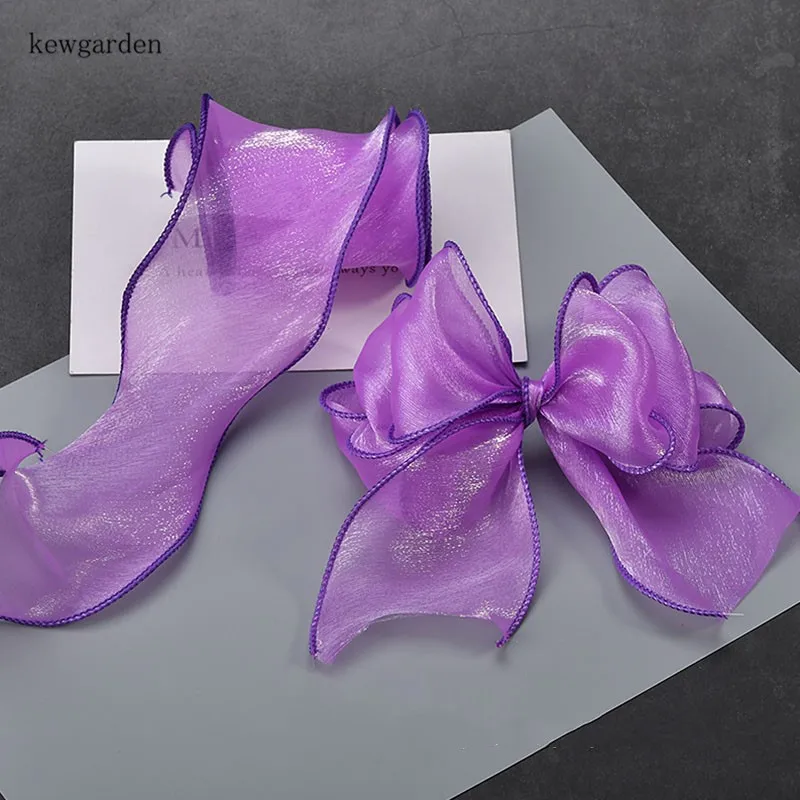 Kewgarden Pearlescent Gauze Satin Ribbon Wavy Edge Voile Ribbons 2