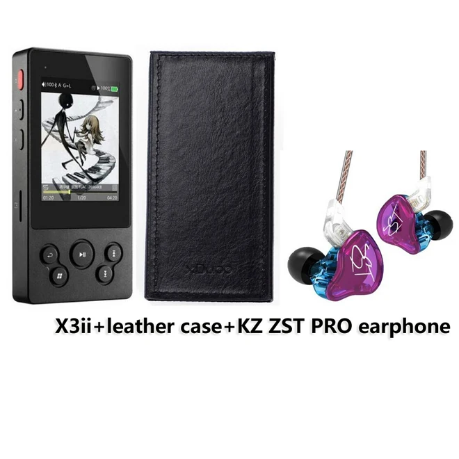 XDUOO X3II X3 II с кожаный чехол AK4490 Bluetooth портативный HD музыкальный плеер без потерь DSD128/Двунаправленный USB порт ЦАП - Цвет: add case KZ earphone