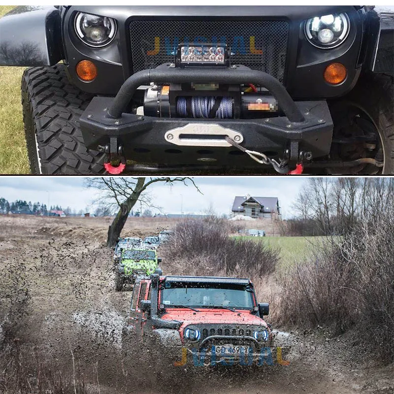 Для lada niva 4x4 7 дюймов Круглая светодиодная фара Halo Ring Angel Eye прожектор налобный