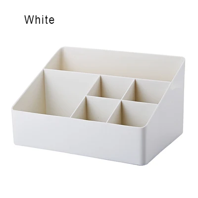 white Коробка для хранения косметики для дома, гостиной, удаленное хранение, толстый пластик, шесть сеток, органайзер для косметики, креативный Настольный комод-66729 - Цвет: white