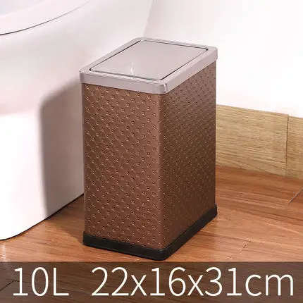 Coffee Diamond 10L Мусорная корзина из нержавеющей стали, 10 литров/2,6 галлонов, мусорная корзина для дома, ванной, кухни, отеля - Цвет: Coffee Diamond 10L