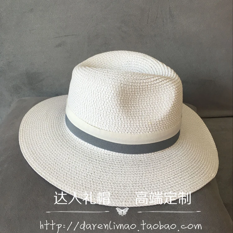 Весенне-летняя двухцветная соломенная шляпа для отдыха с двойным металлическим