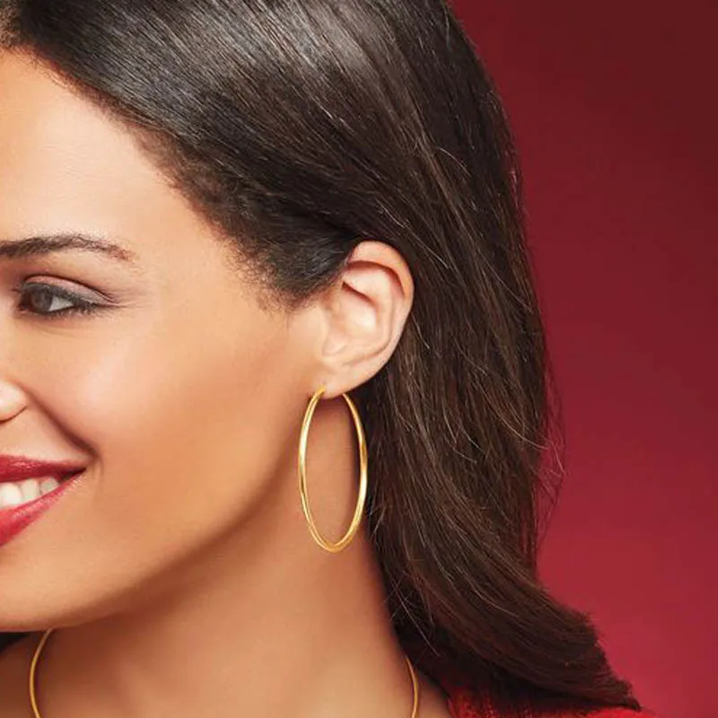 70 мм модные большие золотые серьги-кольца из нержавеющей стали для женщин и