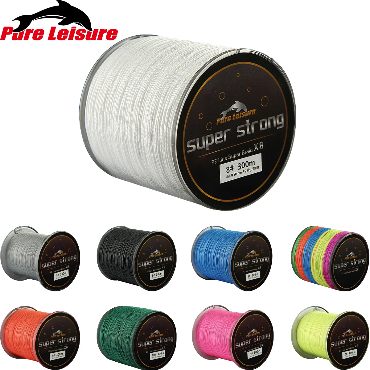 PureLeisure 8 стендов 300 м рыболовный поводок Ligne De Peche веревка мультифиламентная леска