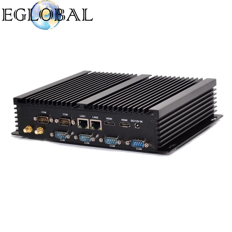Процессор EGlobal Fanless промышленный Мини ПК Windows10 Core i7 i5 i3 2* сетевая карта Intel Gigabit LAN 6* RS232 Micro компьютер Linux 3g 4G, Wi-Fi, 2* HDMI