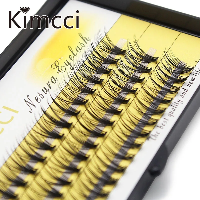Kimcci 60 пряди, норковые ресницы для наращивания, натуральные, 3D, русский объем, искусственные ресницы, индивидуальные, 20D, Кластерные ресницы, макияж, Cilios