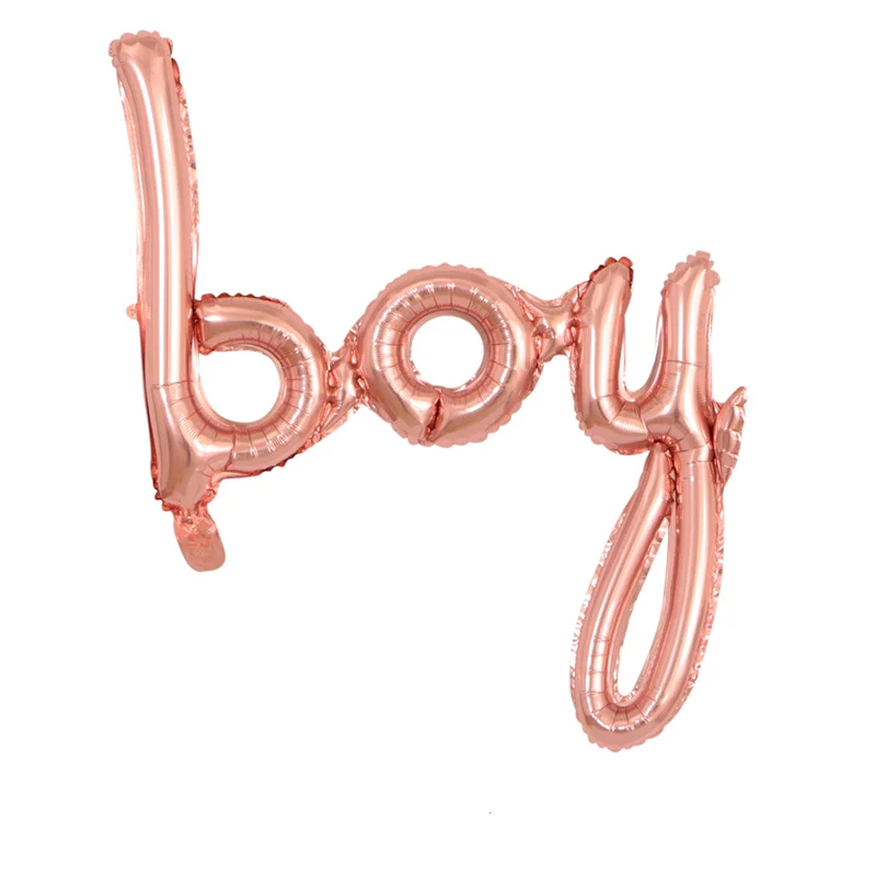 1pcs rose gold Детский душ День рождения воздушные шары его девочка мальчик Фольга Воздушный шар аксессуары розовое золото Серебряные украшения пол раскрывает вечерние поставки - Цвет: 1pcs rose gold
