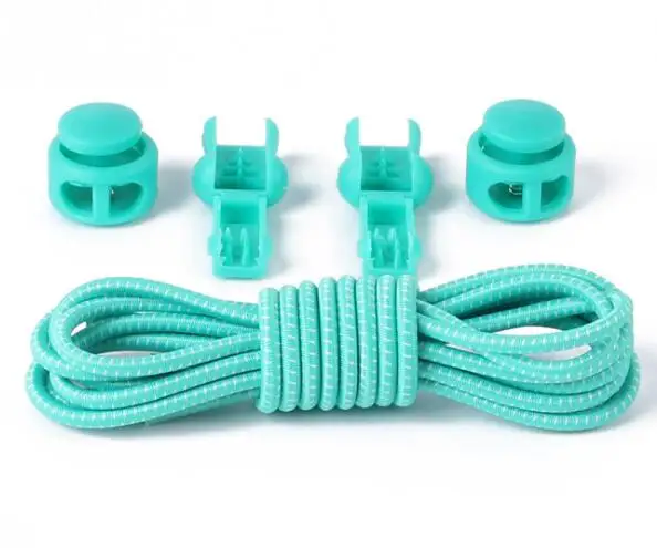Blue Green 1 пара 100 см женские мужские и Детские эластичные шнурки для обуви унисекс спортивные кроссовки без шнурков - Цвет: Blue Green