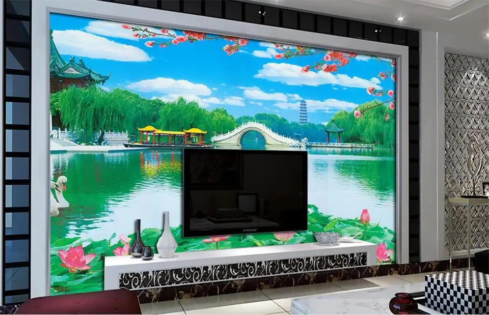Пользовательские 3d фото обои комната росписи Ханчжоу Западное озеро пейзаж 3D