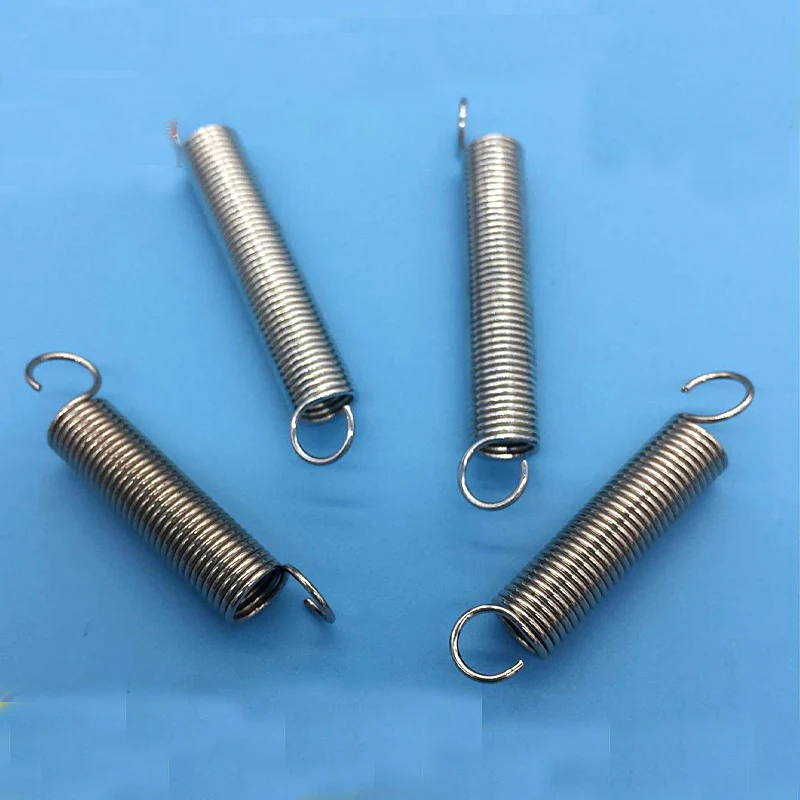 Electroplating Nickel Zinc Extension Spring 0.8mm Line Diameter*7.0mm Outer Diameter Draw Pullback Drag with Hook 10pcs | Обустройство